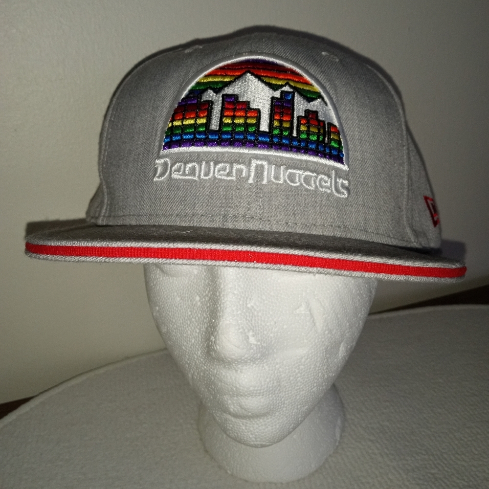 Denver Nuggets New Era Hat Trucker Snapback Gray Skyline Rainbow 59Fifty